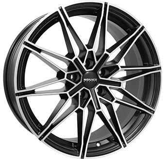 MONACO WHEELS GP18 MATT BLACK POLISHED 8x18 5/112 ET29 CB66.5