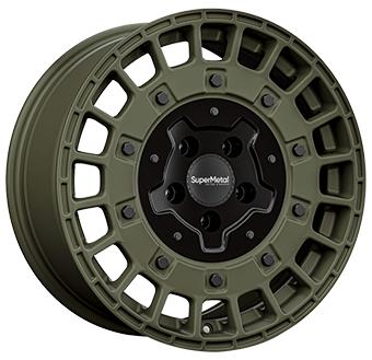 SUPERMETAL RIG BLACK GREEN 8x18 5/160 ET45 CB65.1