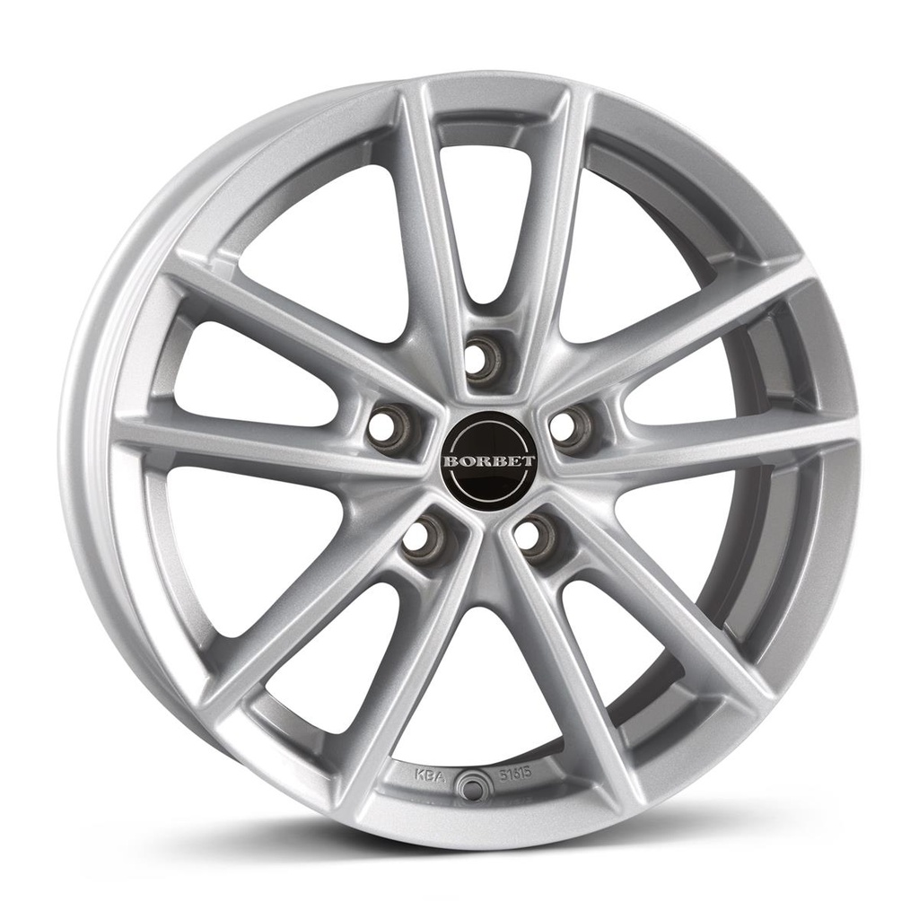 BORBET W CRYSTAL SILV 6x15 5/100 ET43 CB57.1