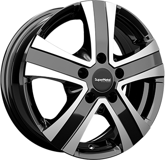 SUPERMETAL HAMMER BLACK POLISHED 6.5x16 5/130 ET65 CB78.1