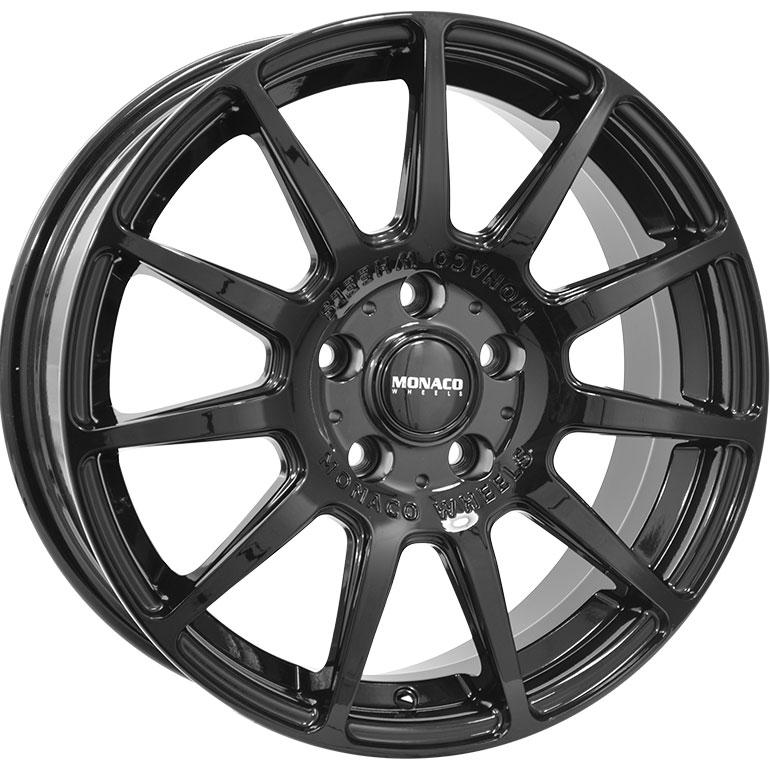 MONACO WHEELS RALLYE GLOSS BLACK 7x17 4/108 ET25 CB65.1