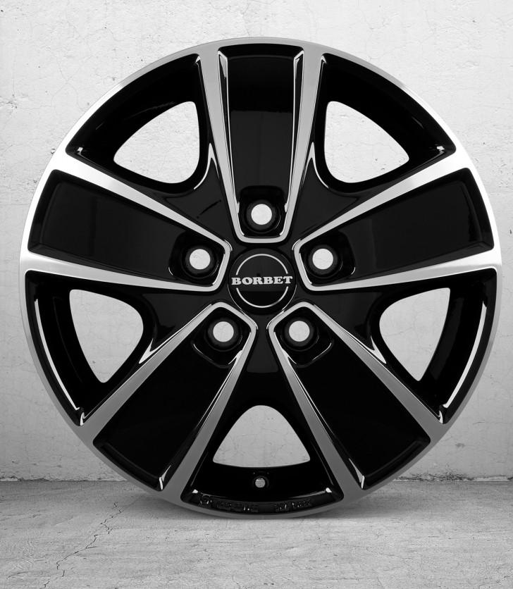 BORBET CWG GLOSS BLACK POLISHED 6x16 5/130 ET68 CB78.1