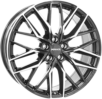 MONACO WHEELS GPX BLACK POLISHED 9.5x21 5/112 ET34 CB66.4