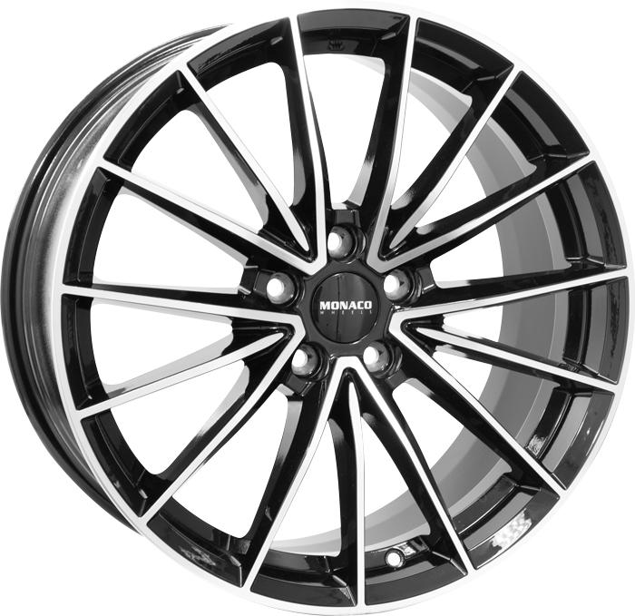 MONACO WHEELS GP14 BLACK POLISHED 9x19 5/112 ET40 CB66.6