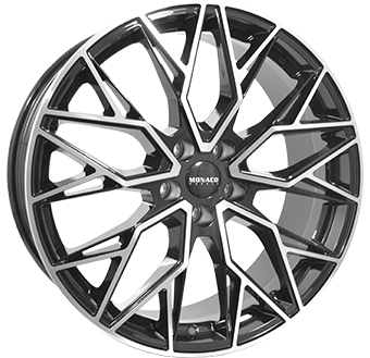 MONACO WHEELS GP15 BLACK POLISHED 8x18 5/114.3 ET40 CB73.1