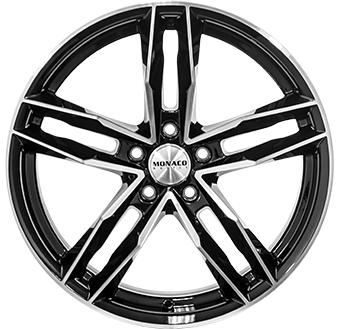 MONACO WHEELS RR8M GLOSS BLACK POLISHED 7.5x17 5/108 ET40 CB73.1