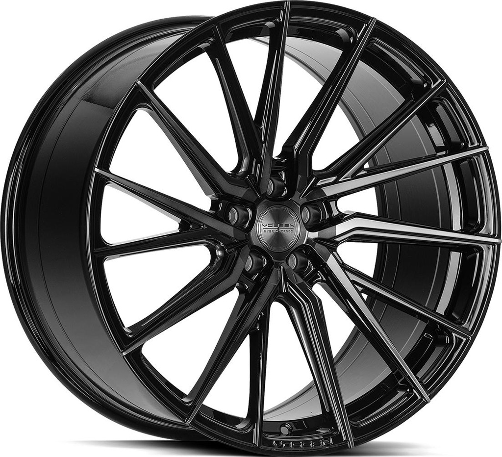 VOSSEN HF4T DOUBLE TINTED GLOSS BLACK 10.5x22 5/112 ET30 CB66.6