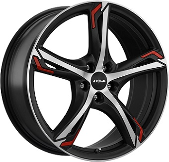 RONAL R62 MATT BLACK POLISHED 7.5x18 5/105 ET42 CB56.6