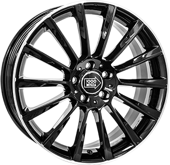 MILLE MIGLIA MM047 BLACK POLISHED LIP 8x18 5/112 ET45 CB66.6