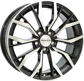 MONACO WHEELS GP5 GLOSS BLACK POLISHED 8x19 5/120 ET35 CB72.6
