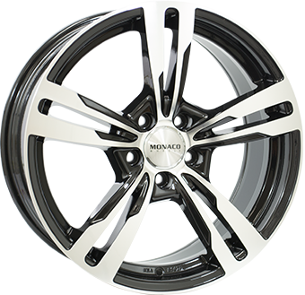 MONACO WHEELS GP4 GLOSS BLACK POLISHED 9.5x21 5/130 ET50 CB71.6