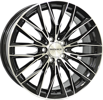 MONACO WHEELS GP2 GLOSS BLACK POLISHED 9.5x21 5/130 ET52 CB71.6