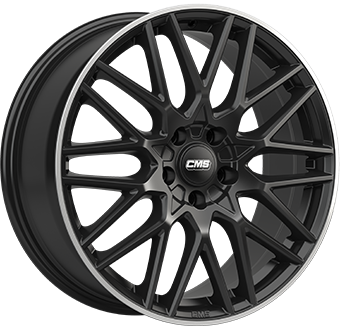 CMS C25 GLOSS BLACK POLISHED LIP 7x17 5/108 ET48 CB65.1