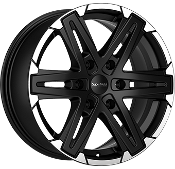 SUPERMETAL COMPASS DULL BLACK POLISHED LIP 8.5x18 6/139 ET20 CB106.1