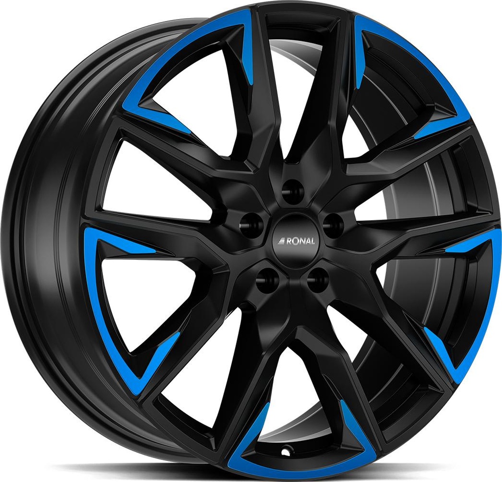 RONAL R71 JET BLACK MATT BLUE TINTED MAT 10.5x21 5/112 ET52 CB66.5