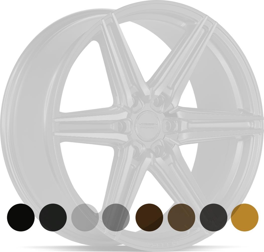 VOSSEN HF6.2 BRUSH MATT BLACK 9.5x22 6/139.7 ET20 CB106.1