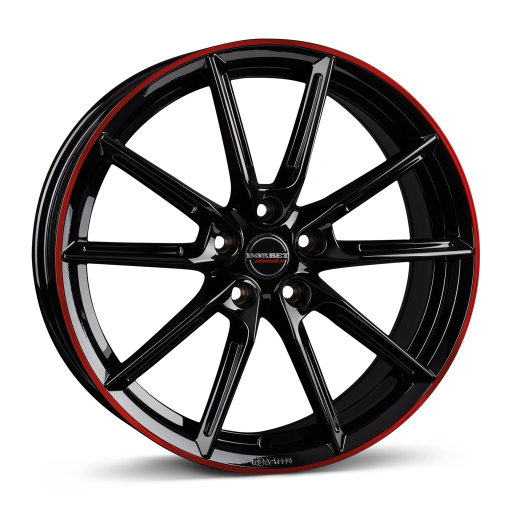 BORBET LX18 BLACK GLOSS RIM RED 8x18 5/112 ET40 CB66.6